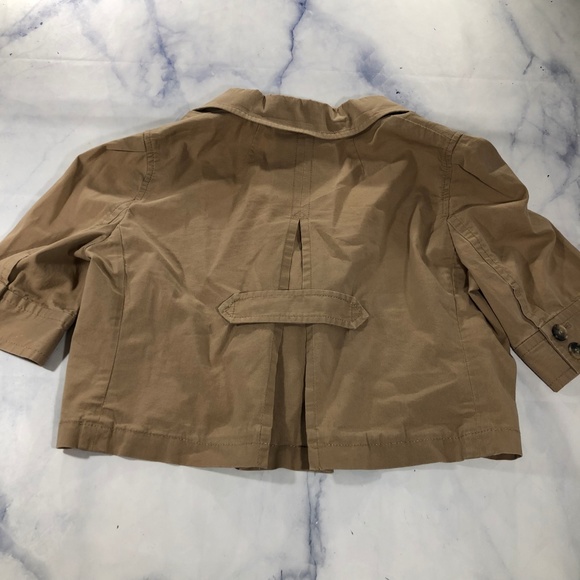 Theory Camel Brown Lelaini Cropped Blazer Jacket - Picture 5 of 8
